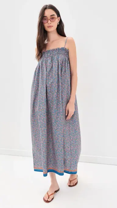 La Maregold Sammy Midi Dress Blue Linen Bloom | Thumbnail 5 La Maregold Sammy Midi Dress Blue Linen Bloom | Thumbnail 5
