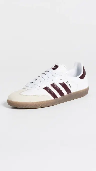 adidas OG Samba Sneakers Ftwr White/Maroon/Gum | Thumbnail 2 adidas OG Samba Sneakers Ftwr White/Maroon/Gum | Thumbnail 2
