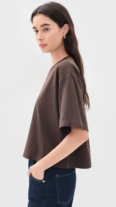 Madewell The Boxy Crop Tee In Allday Jersey Dark Chicory | Thumbnail 4 Madewell The Boxy Crop Tee In Allday Jersey Dark Chicory | Thumbnail 4