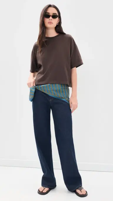 Madewell The Boxy Crop Tee In Allday Jersey Dark Chicory | Thumbnail 5 Madewell The Boxy Crop Tee In Allday Jersey Dark Chicory | Thumbnail 5