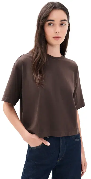 Madewell The Boxy Crop Tee In Allday Jersey Dark Chicory | Thumbnail 1 Madewell The Boxy Crop Tee In Allday Jersey Dark Chicory | Thumbnail 1