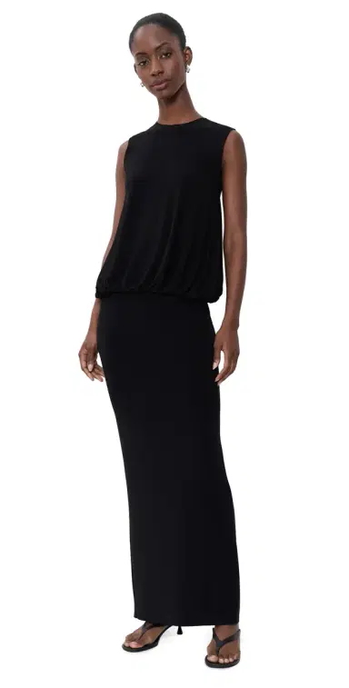 Norma Kamali Babydoll Gown Black | Thumbnail 1 Norma Kamali Babydoll Gown Black | Thumbnail 1