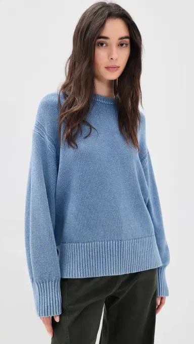 Guest In Residence unwash Cozy Crew Sweater Delft Blue | Thumbnail 2 Guest In Residence unwash Cozy Crew Sweater Delft Blue | Thumbnail 2