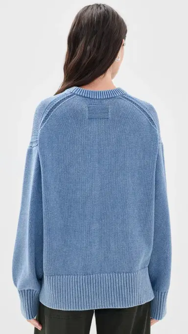 Guest In Residence unwash Cozy Crew Sweater Delft Blue | Thumbnail 3 Guest In Residence unwash Cozy Crew Sweater Delft Blue | Thumbnail 3