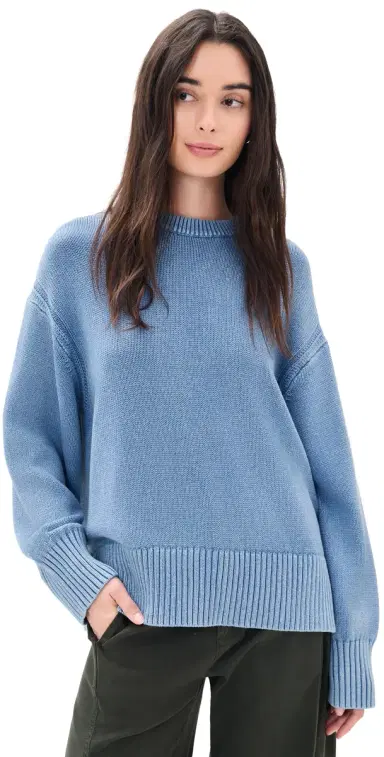 Guest In Residence unwash Cozy Crew Sweater Delft Blue | Thumbnail 1 Guest In Residence unwash Cozy Crew Sweater Delft Blue | Thumbnail 1