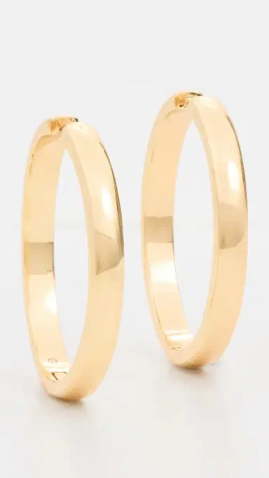 Madewell Perfect Large Hoop Earrings Warm Gold One Size | Thumbnail 4 Madewell Perfect Large Hoop Earrings Warm Gold One Size | Thumbnail 4
