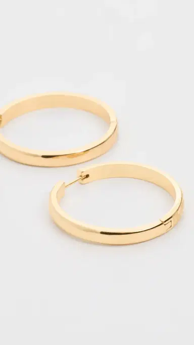 Madewell Perfect Large Hoop Earrings Warm Gold One Size | Thumbnail 5 Madewell Perfect Large Hoop Earrings Warm Gold One Size | Thumbnail 5