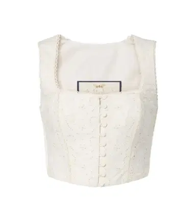 Agua by Agua Bendita Cornalina broderie anglaise cotton bustier top | Thumbnail 1 Agua by Agua Bendita Cornalina broderie anglaise cotton bustier top | Thumbnail 1