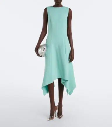 Stella McCartney Draped asymmetric midi dress | Thumbnail 3 Stella McCartney Draped asymmetric midi dress | Thumbnail 3