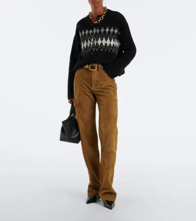Altuzarra Mills suede straight pants | Thumbnail 3 Altuzarra Mills suede straight pants | Thumbnail 3