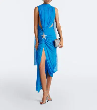 David Koma Draped embellished tulle midi dress | Thumbnail 4 David Koma Draped embellished tulle midi dress | Thumbnail 4