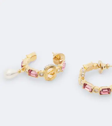 Valentino Ovalette embellished hoop earrings | Thumbnail 2 Valentino Ovalette embellished hoop earrings | Thumbnail 2