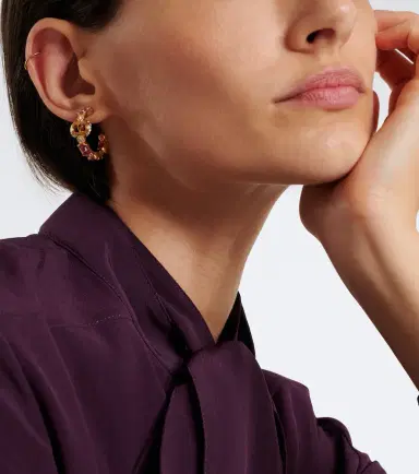 Valentino Ovalette embellished hoop earrings | Thumbnail 5 Valentino Ovalette embellished hoop earrings | Thumbnail 5