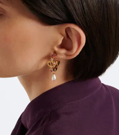 Valentino Ovalette embellished hoop earrings | Thumbnail 6 Valentino Ovalette embellished hoop earrings | Thumbnail 6
