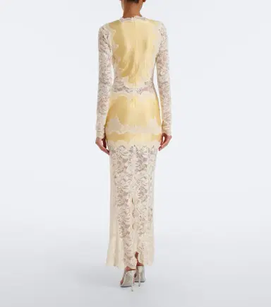 Rabanne Lace and satin maxi dress | Thumbnail 3 Rabanne Lace and satin maxi dress | Thumbnail 3