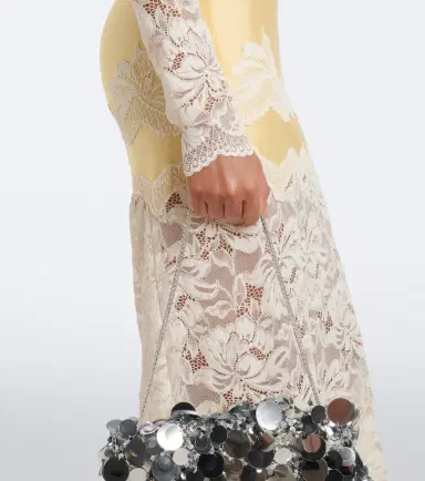 Rabanne Lace and satin maxi dress | Thumbnail 4 Rabanne Lace and satin maxi dress | Thumbnail 4