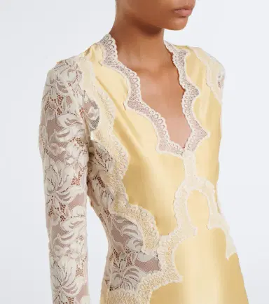 Rabanne Lace and satin maxi dress | Thumbnail 5 Rabanne Lace and satin maxi dress | Thumbnail 5