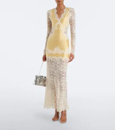 Rabanne Lace and satin maxi dress | Thumbnail 6 Rabanne Lace and satin maxi dress | Thumbnail 6