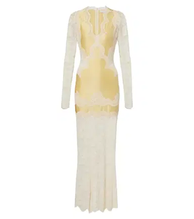 Rabanne Lace and satin maxi dress | Thumbnail 1 Rabanne Lace and satin maxi dress | Thumbnail 1