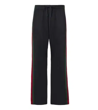 Gucci Web Stripe silk and cotton wide-leg pants | Thumbnail 1 Gucci Web Stripe silk and cotton wide-leg pants | Thumbnail 1
