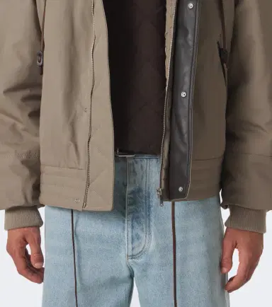 Bottega Veneta Leather-trimmed cotton canvas jacket | Thumbnail 5 Bottega Veneta Leather-trimmed cotton canvas jacket | Thumbnail 5