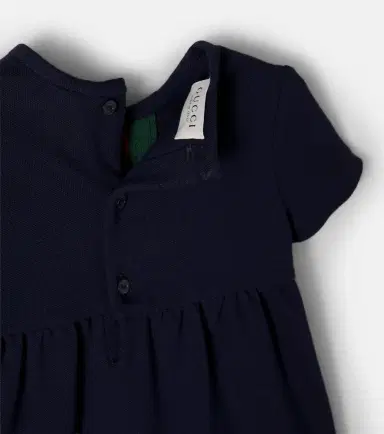 Gucci Kids Baby Web Stripe cotton-blend piqué dress | Thumbnail 3 Gucci Kids Baby Web Stripe cotton-blend piqué dress | Thumbnail 3