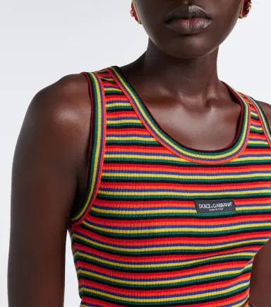 Dolce & Gabbana Knitted striped cotton tank top | Thumbnail 6 Dolce & Gabbana Knitted striped cotton tank top | Thumbnail 6
