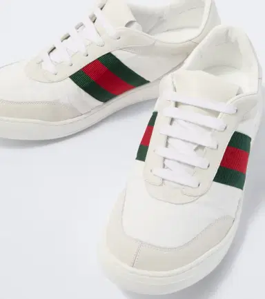 Gucci Screener leather-trimmed sneakers | Thumbnail 4 Gucci Screener leather-trimmed sneakers | Thumbnail 4