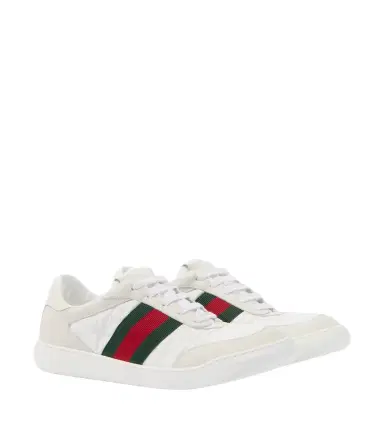 Gucci Screener leather-trimmed sneakers | Thumbnail 1 Gucci Screener leather-trimmed sneakers | Thumbnail 1
