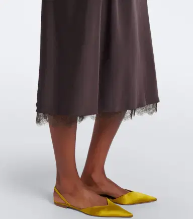 Vince Lace-trimmed satin midi skirt | Thumbnail 2 Vince Lace-trimmed satin midi skirt | Thumbnail 2