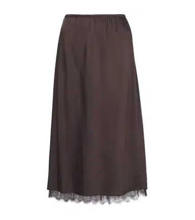 Vince Lace-trimmed satin midi skirt | Thumbnail 1 Vince Lace-trimmed satin midi skirt | Thumbnail 1