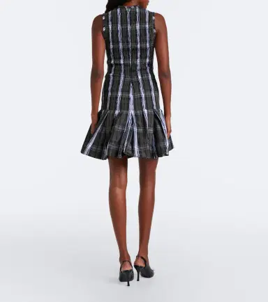Patou Checked shirred minidress | Thumbnail 3 Patou Checked shirred minidress | Thumbnail 3