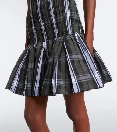 Patou Checked shirred minidress | Thumbnail 4 Patou Checked shirred minidress | Thumbnail 4