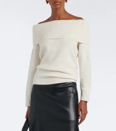 Loulou de Saison Sibyl off-shoulder cashmere-blend sweater | Thumbnail 2 Loulou de Saison Sibyl off-shoulder cashmere-blend sweater | Thumbnail 2