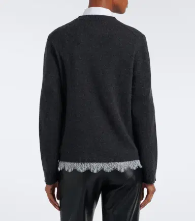 Loulou de Saison Arvo lace-trimmed cashmere sweater | Thumbnail 3 Loulou de Saison Arvo lace-trimmed cashmere sweater | Thumbnail 3