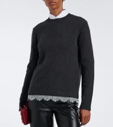 Loulou de Saison Arvo lace-trimmed cashmere sweater | Thumbnail 5 Loulou de Saison Arvo lace-trimmed cashmere sweater | Thumbnail 5