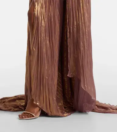 Marmar Halim Pleated taffeta bustier gown and cape set | Thumbnail 4 Marmar Halim Pleated taffeta bustier gown and cape set | Thumbnail 4