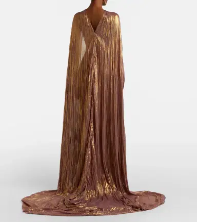 Marmar Halim Pleated taffeta bustier gown and cape set | Thumbnail 7 Marmar Halim Pleated taffeta bustier gown and cape set | Thumbnail 7