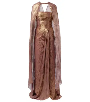 Marmar Halim Pleated taffeta bustier gown and cape set | Thumbnail 1 Marmar Halim Pleated taffeta bustier gown and cape set | Thumbnail 1