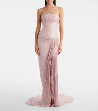 Marmar Halim Scarf-detail pleated bustier gown | Thumbnail 3 Marmar Halim Scarf-detail pleated bustier gown | Thumbnail 3