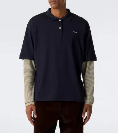 Miu Miu Layered cotton jersey polo shirt | Thumbnail 2 Miu Miu Layered cotton jersey polo shirt | Thumbnail 2