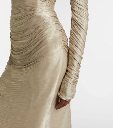 Marmar Halim Pleated taffeta turtleneck gown | Thumbnail 5 Marmar Halim Pleated taffeta turtleneck gown | Thumbnail 5