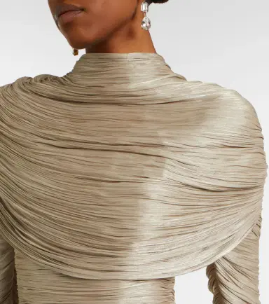 Marmar Halim Pleated taffeta turtleneck gown | Thumbnail 6 Marmar Halim Pleated taffeta turtleneck gown | Thumbnail 6
