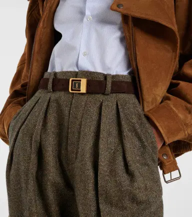 Saint Laurent Cassandre suede belt | Thumbnail 3 Saint Laurent Cassandre suede belt | Thumbnail 3