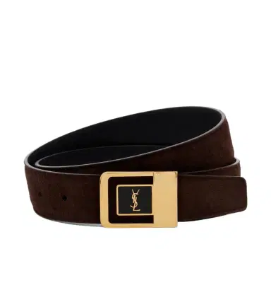 Saint Laurent Cassandre suede belt | Thumbnail 1 Saint Laurent Cassandre suede belt | Thumbnail 1
