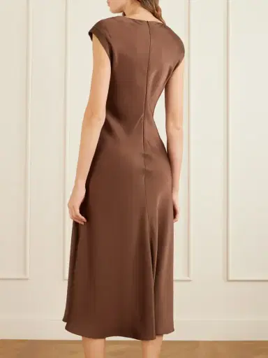 Brunello Cucinelli Bead-embellished Satin Midi Dress | Thumbnail 3 Brunello Cucinelli Bead-embellished Satin Midi Dress | Thumbnail 3