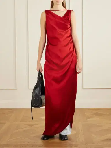 Maison Margiela Draped Silk-blend Satin Maxi Dress | Thumbnail 2 Maison Margiela Draped Silk-blend Satin Maxi Dress | Thumbnail 2
