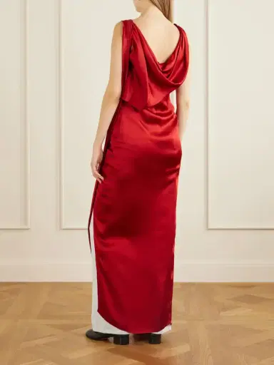 Maison Margiela Draped Silk-blend Satin Maxi Dress | Thumbnail 3 Maison Margiela Draped Silk-blend Satin Maxi Dress | Thumbnail 3