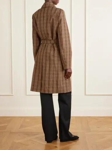 Wales Bonner Linear Belted Checked Wool-canvas Coat | Thumbnail 3 Wales Bonner Linear Belted Checked Wool-canvas Coat | Thumbnail 3