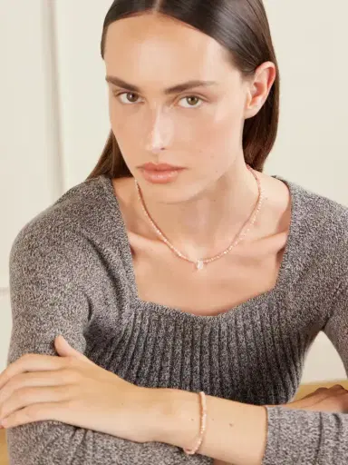 JIA JIA Raindrop 14-karat Gold, Rhodochrosite And Moonstone Necklace | Thumbnail 5 JIA JIA Raindrop 14-karat Gold, Rhodochrosite And Moonstone Necklace | Thumbnail 5
